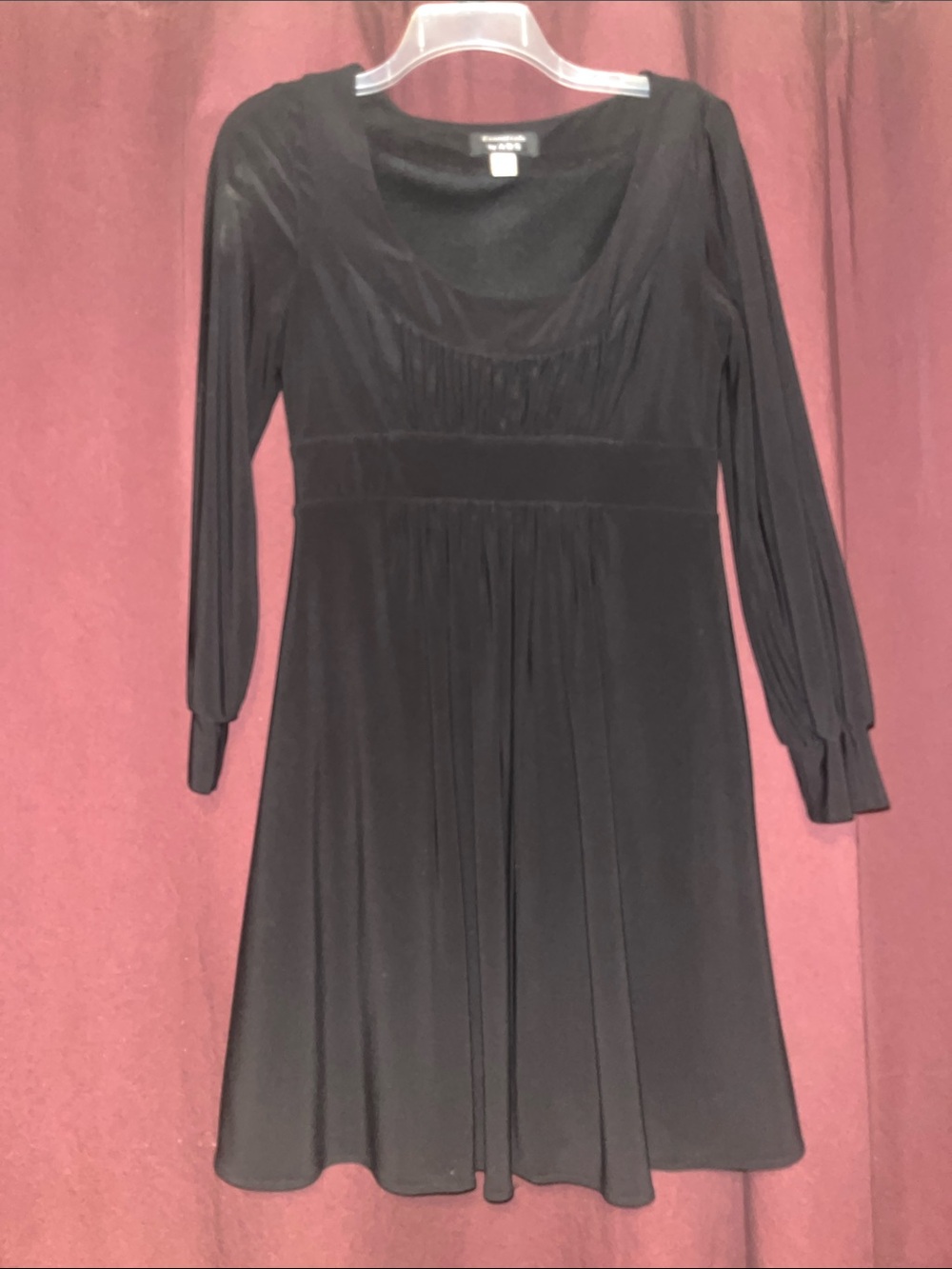 Black Long-Sleeve Empire Waist Dress